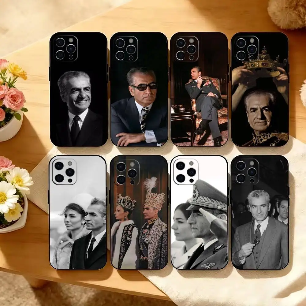 

King M-Mohammad Reza Shah Pahlavi Phone Case For iPhone 17,16,15,14,13,12,11 Plus,Pro Max,XS,Soft Silicone Black Cover