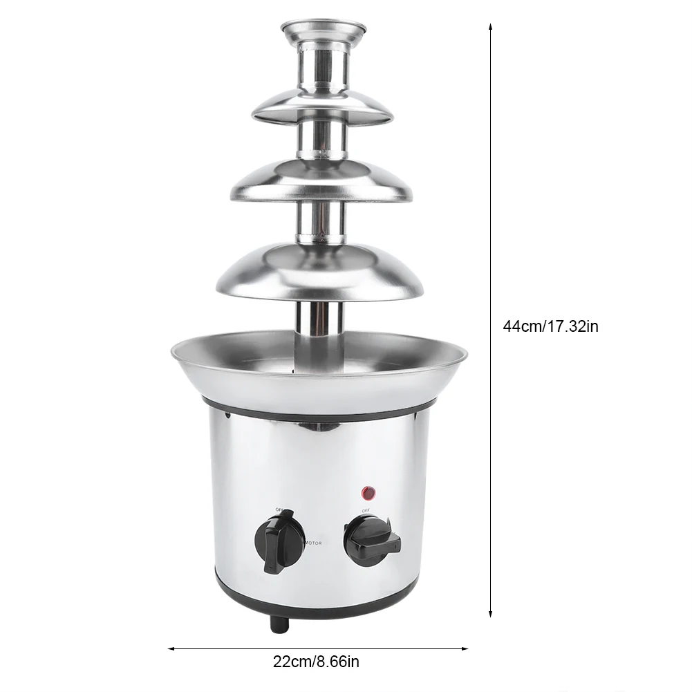 Máquina De Derretimento De Chocolate Elétrico, Fondue Maker, Fonte, 4 Tiers