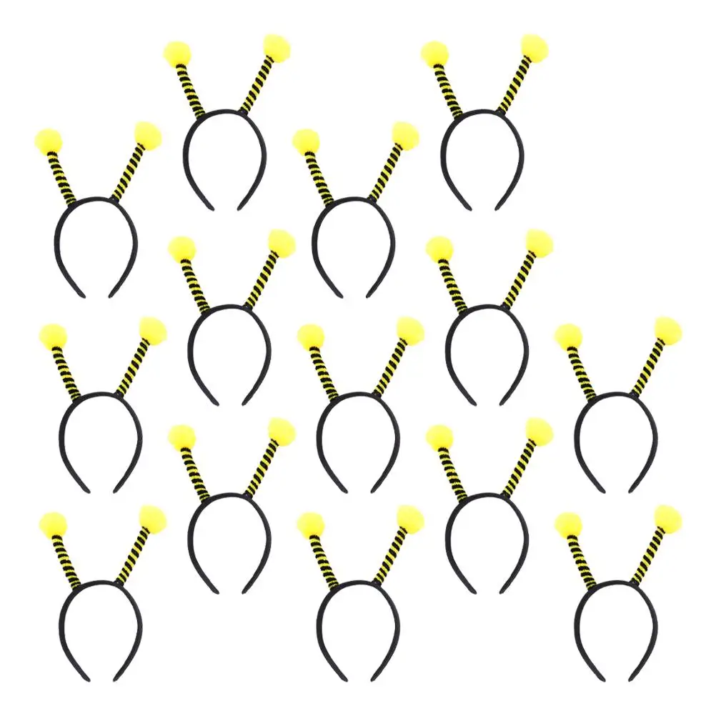 

14 Pcs Bee Antenna Headband Yellow Black Kids Party Hair Hoops Child Headdress Plastic Creative Costume Accessory Birthday Gift