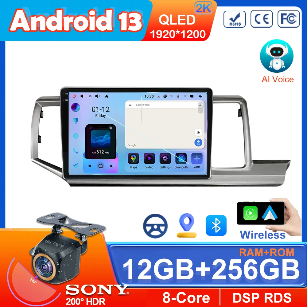 

Android 13 12 + 256G Car Radio Head Unit for Honda Stepwgn 2.0 RK 2009-2013-2015 Multimedia Video GPS Player BT Carplay No 2din