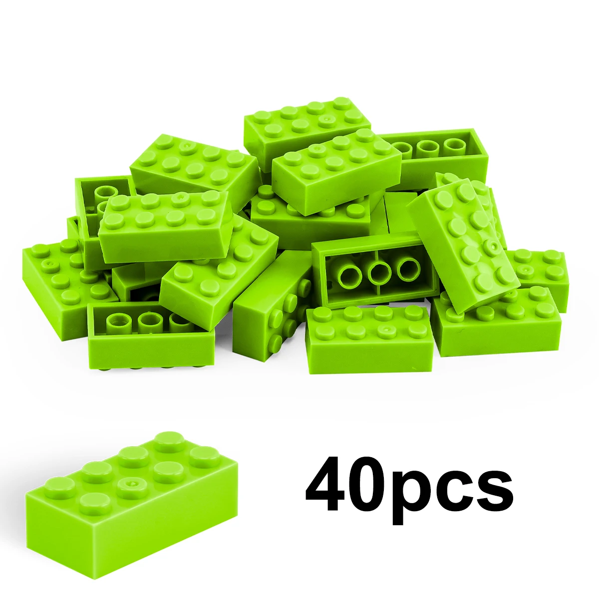 Blocs de construction en briques hautes, 100g, 2x4, figurines épaisses, points, taille éducative et créative, compatibles avec les jouets en plastique pour enfants
