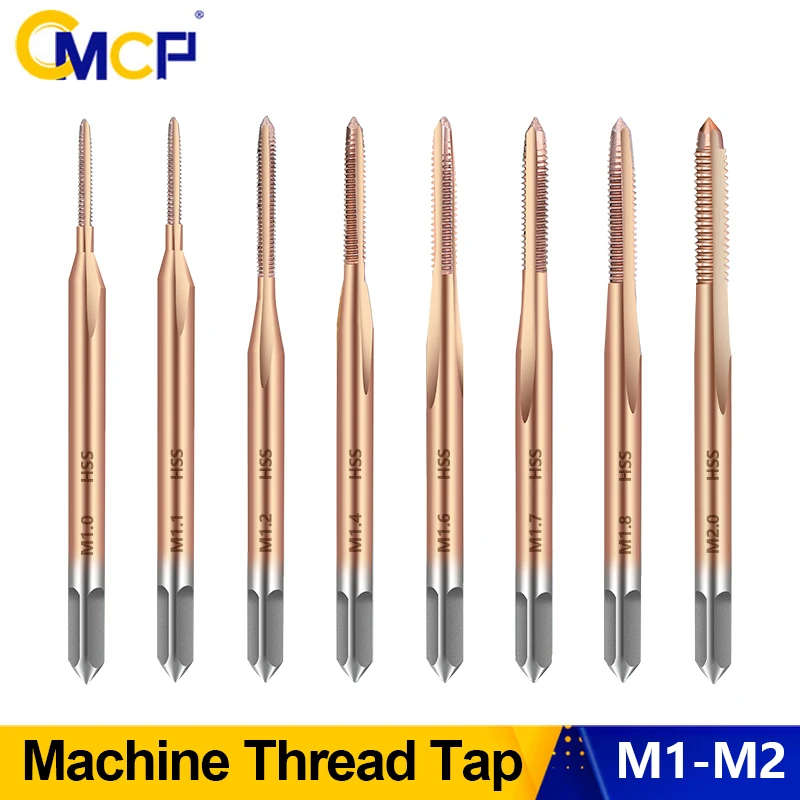CMCP 1pc Gewindebohrer HSS Maschine Stecker Gewindebohrer Metrische Gewindebohrer Bohrgewinde Werkzeug M1 M1,2 M1,4 M1,6 M1,7 M1,8 M2 Handwerkzeuge