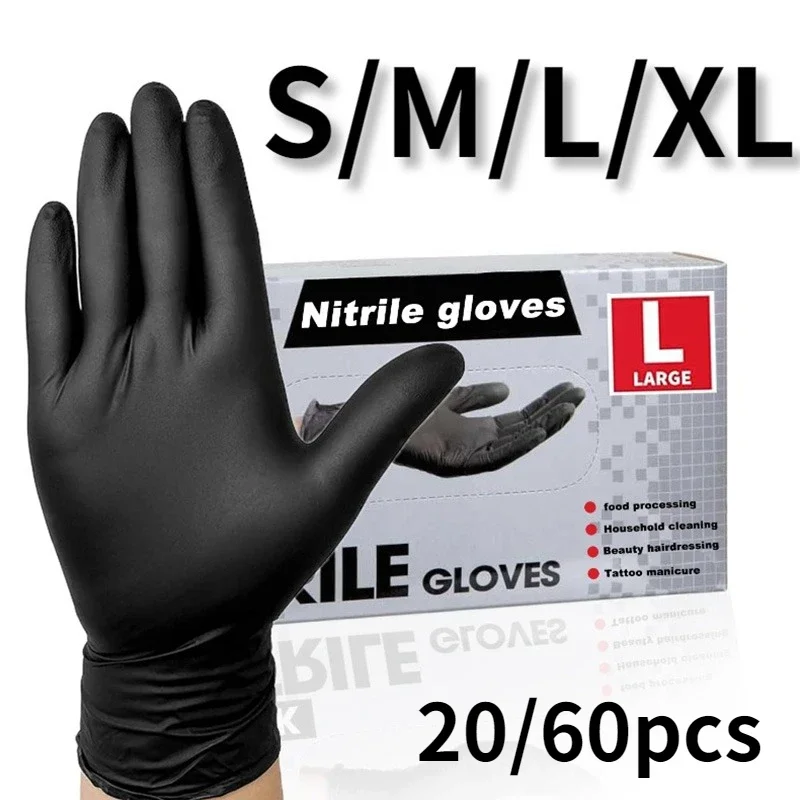 Перчатки Нитриловые черные, 20/60 шт.