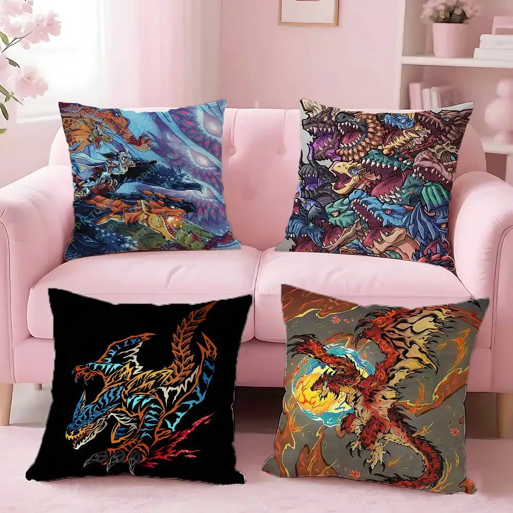 Picture 4: Rathalos Nargacuga M-Monster H-Hunter Pillow Case For Sofa Decor Car Office Room Printing Cushion Cover Decoration and Protector