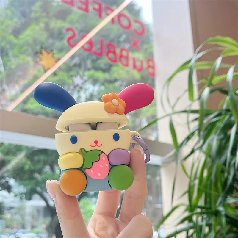 ل أبل AirPods 1 2 3 4 Pro 2 حافظة كارتون قوس قزح أرنب سماعة أذن من السيليكون حافظة واقية لصندوق سماعة AirPods #5
