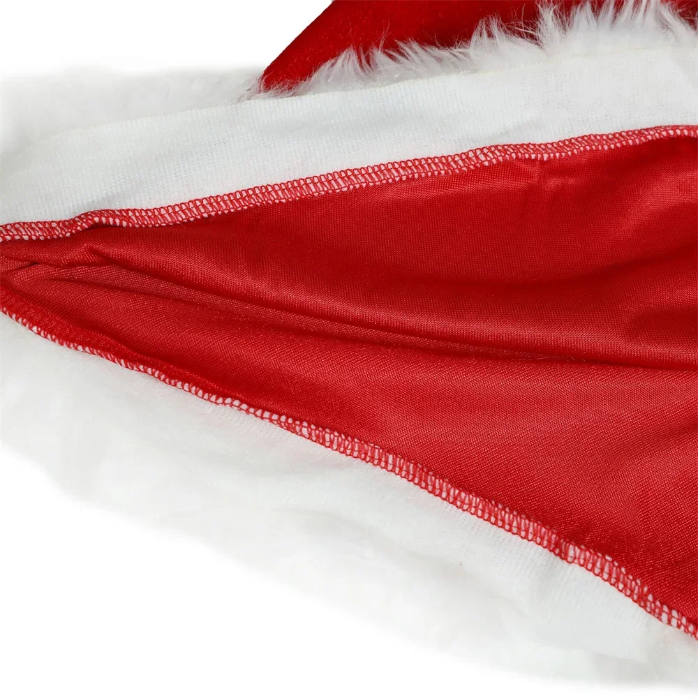 Disfraz de Papá Noel de terciopelo rojo para mujer, traje Sexy de 3 piezas, para Navidad y Cosplay