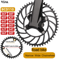 VXM Road Bike Chainwheel 110 BCD Speed Bicycle Chainring 110BCD 4 Holes Crown 36T 54T 56T 58T  Hollow Out Design For R7100 R8100