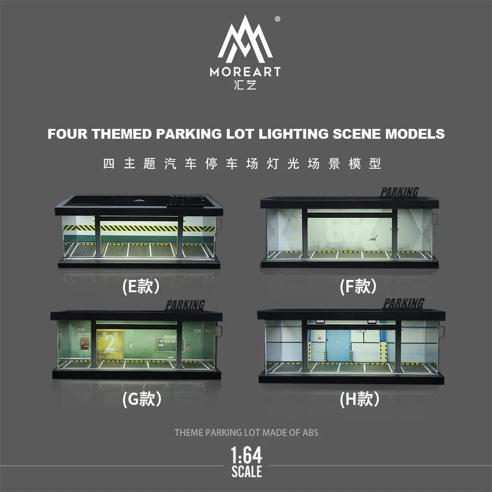 

MoreArt 1:64 theme car parking lot lighting version assembly scene simulation car model decoration