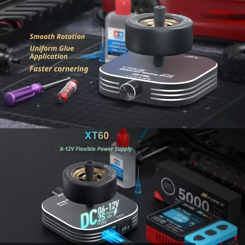 SkyRC RC Car Parts Tire Sidewall Gluing Tool Dock w/ Anti-Slip Rubber Feet Tire Repair Stand Tyre Adhesive Glue Helper DC 6-12V