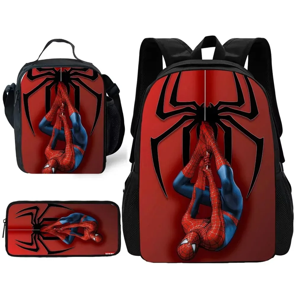 

Cute anime Spiders-man Child School Backpack with Lunch Bags ,Pencil Bags ,School Bags for Boys Girls Best Gift