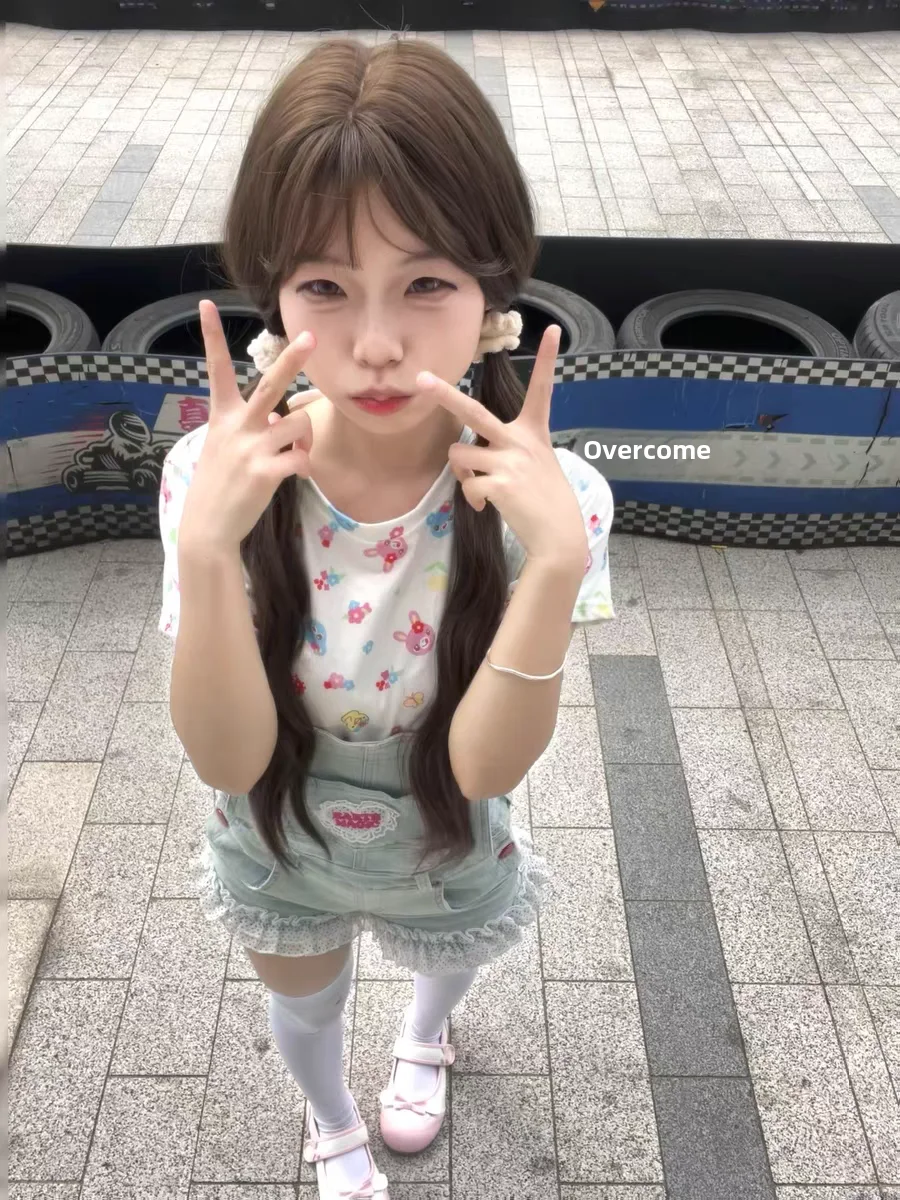 Monos vaqueros bonitos Y2K, plones cortos atrevidos de estilo japonés, traje dulce para hija, plones cortos de dop...
