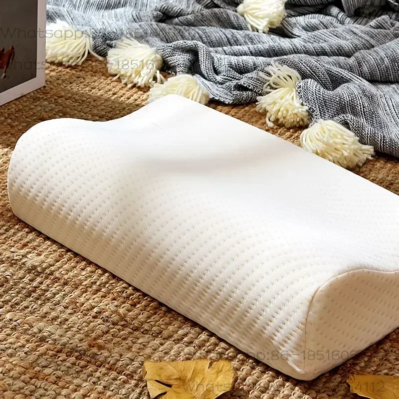 60X40/50x30CM Bamboo Fiber Pillow Slow Rebound Health Care Memory Foam Pillow Wave Pillow Orthopedic Pillows Support NeckRelief