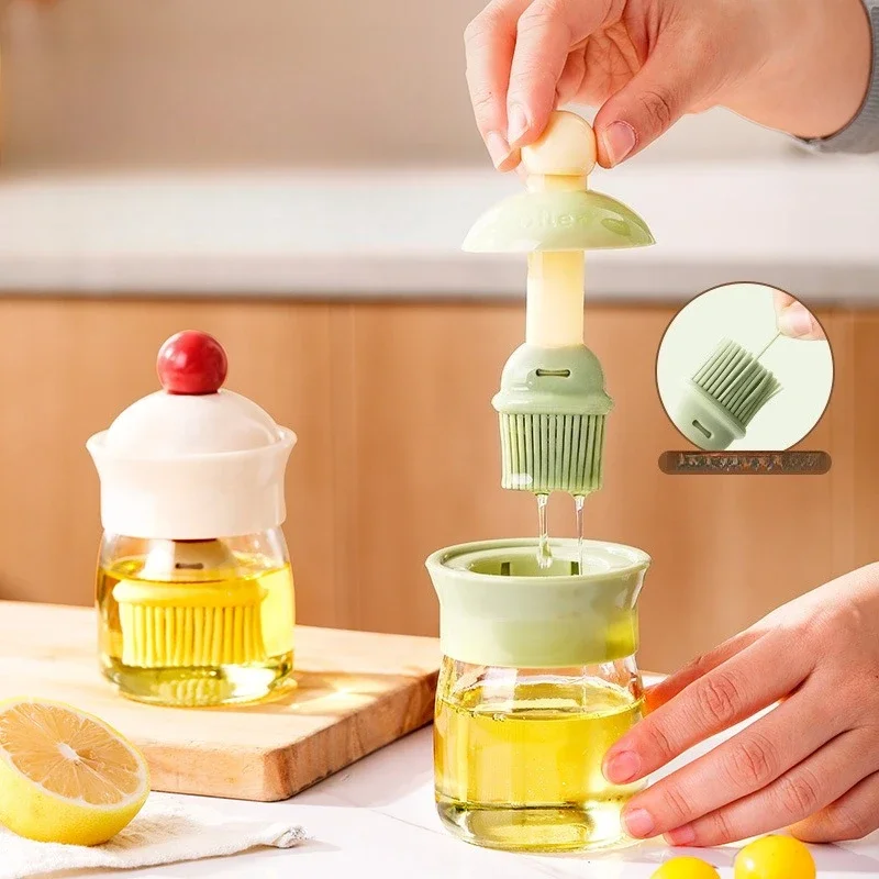 Food Grade Kitchen Oil Brush Silicone Brush Household High Temperature Resistant Integrated Glass Barbecue Baking Special