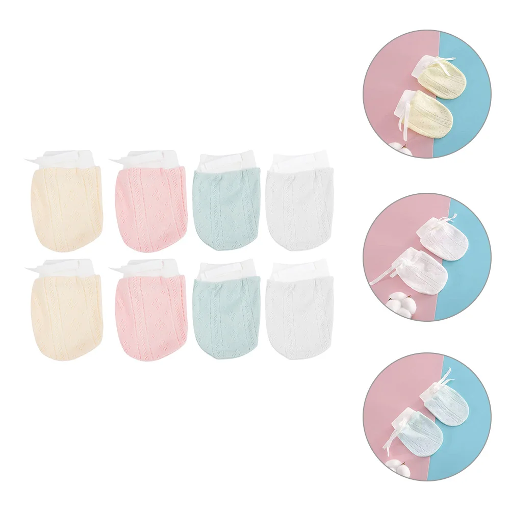 

4 Pairs Baby Gloves Newborn Girl Mittens for Boy No-scratch Anti Face Scratches Infant