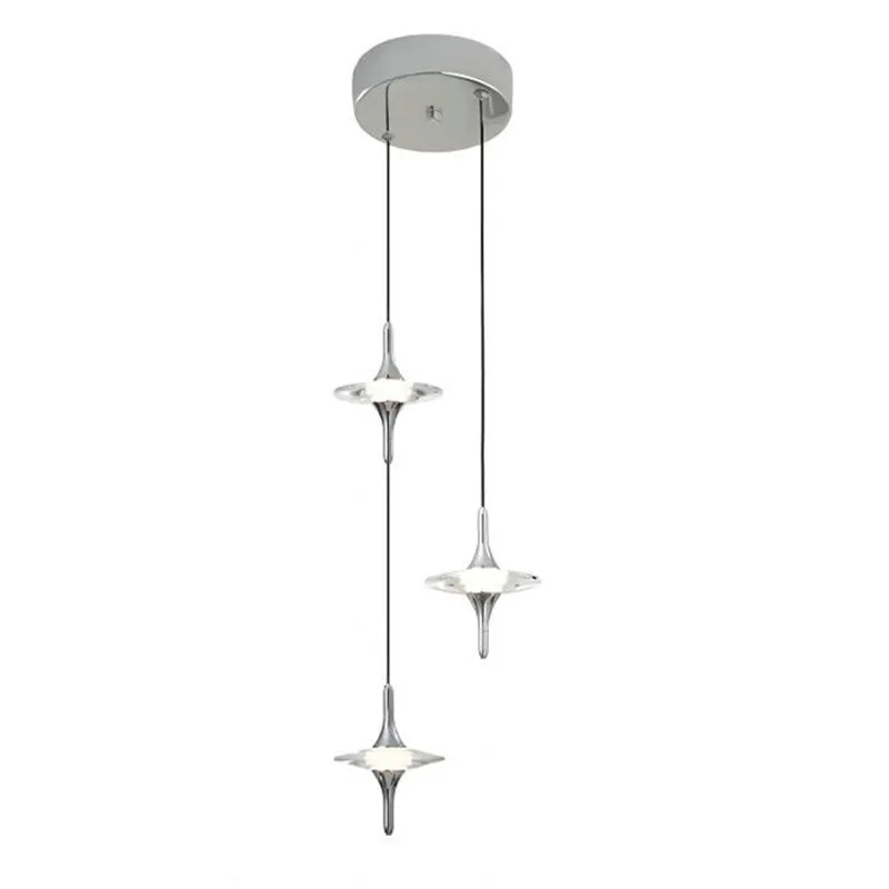 

Minimalist villa duplex staircase long chandelier loft light luxury high-end crystal lamp large living room