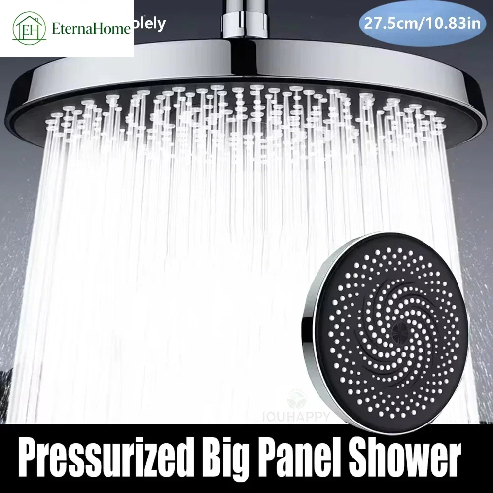 11 Inch ABS High Pressure Rainfall Shower Head Bathroom 360° Adjustable Angle Anti-Clog Nozzle Water Saving Bathroom Accessories