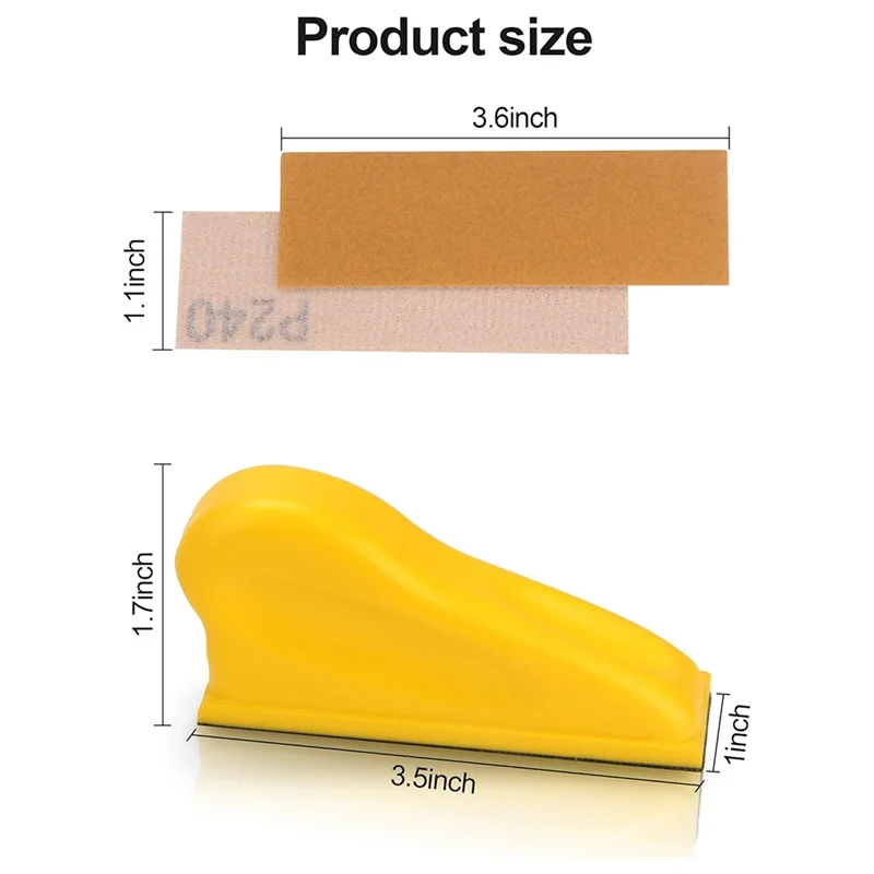 

Набор шлифовальной бумаги микротипа ABUN-70 шт., мини-ручной шлифовальный блок 3,5X1 дюйм с крючком и петлей для поделок из дерева