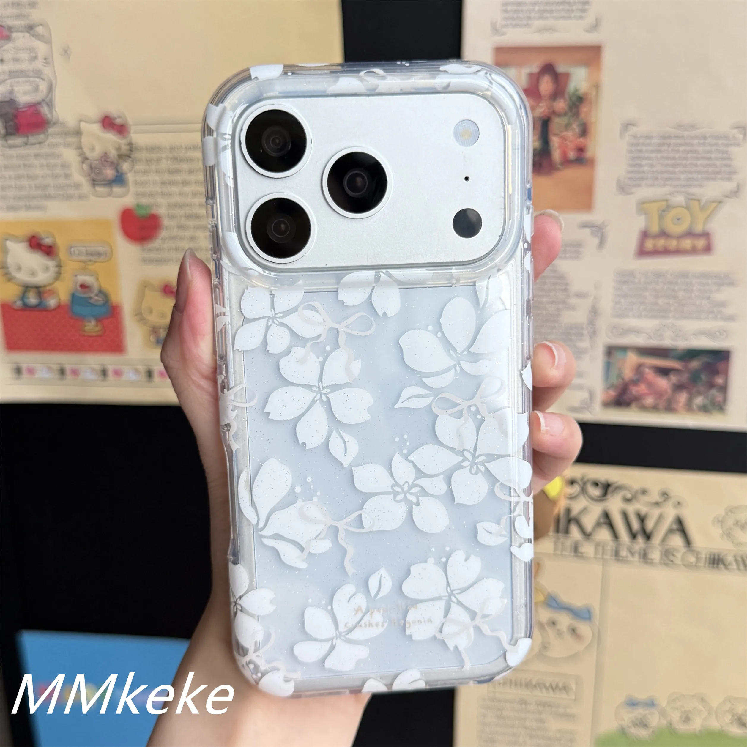 Korean ins Shining White illy Flower Girl Phone Case For iPhone 18 17 16 15 14 13 12 11 Pro XR XS X Max 7 8 Plus MINI Y2K Cover