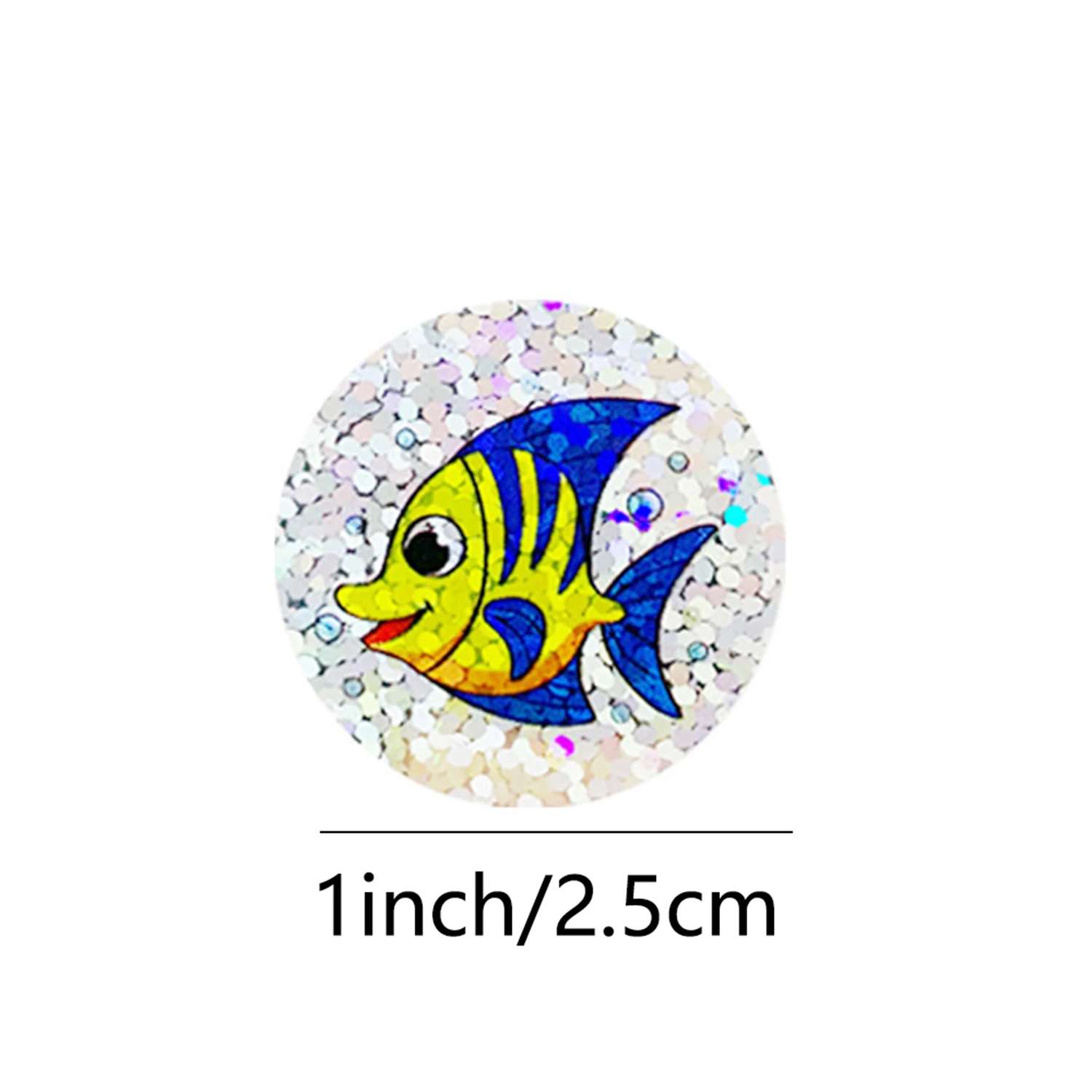 100-500pcs Rainbow Laser Sticker Marine Animals Stickers Cute School Office Stationery Supplies Gift Decoration Label