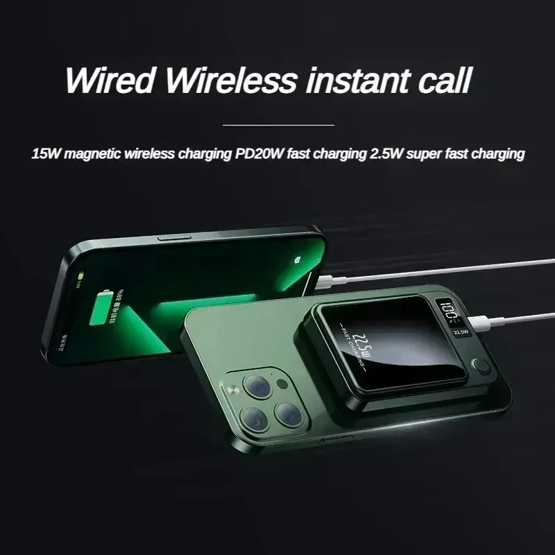 Xiaomi 100000 باور بانك مغناطيسي mAh شاحن لاسلكي سريع لحزمة بطارية مساعدة محمولة Magsafe لهاتف iphone Huawei Samsung