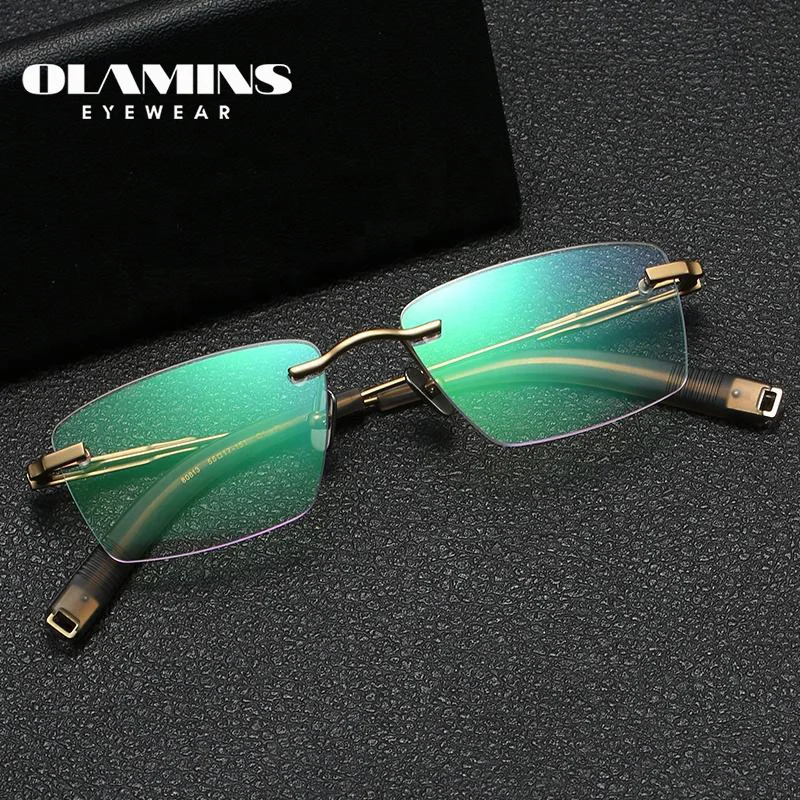 OLAMINS​ Block Light Computer Glasses Mobile Phone Blue light Blocking Protection Rimless Eyeglasses Unisex Frame Style 80813