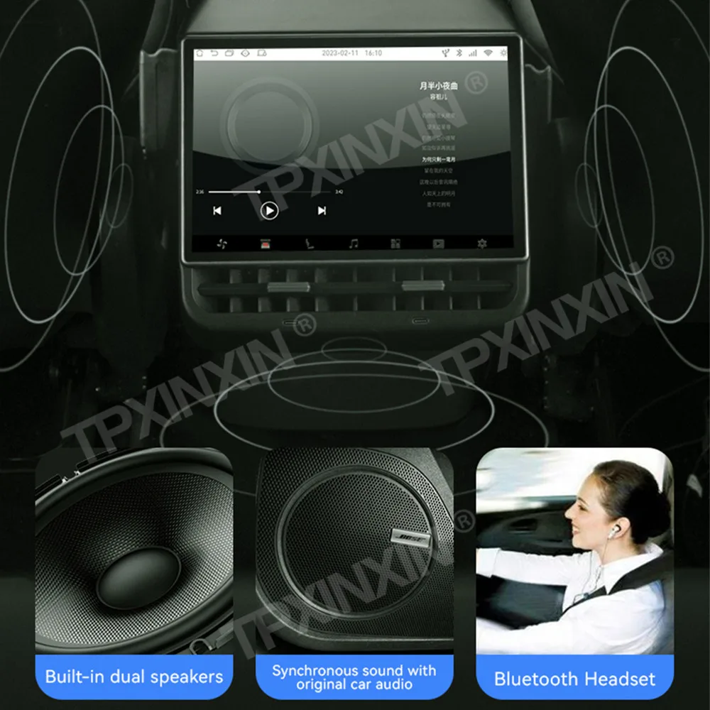 8.66 Inch For Tesla Model Y 3 Multimedia Player Rear Seat Entertainment System Display With Air Conditioning Control