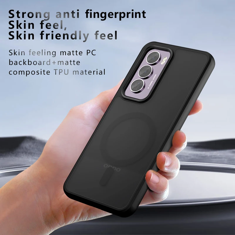 Case For OPPO Reno 12 Pro Luxury Armor Magnetic Matte Cover For OPPO Reno12 Pro Acrylic Transparent Shockproof BumperFunda