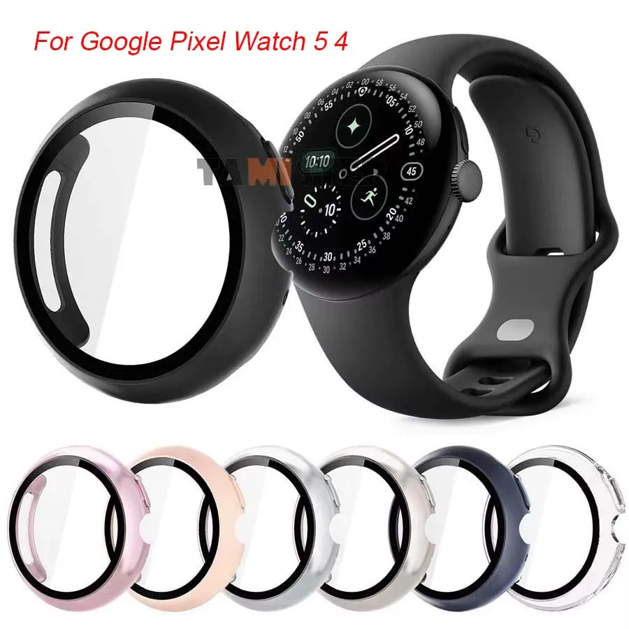 Case+Tempered Glass For Google Pixel Watch 5 4 45mm 41mm Bumper Protective Shell Cover For Google Pixel Watch 5 Screen Protector