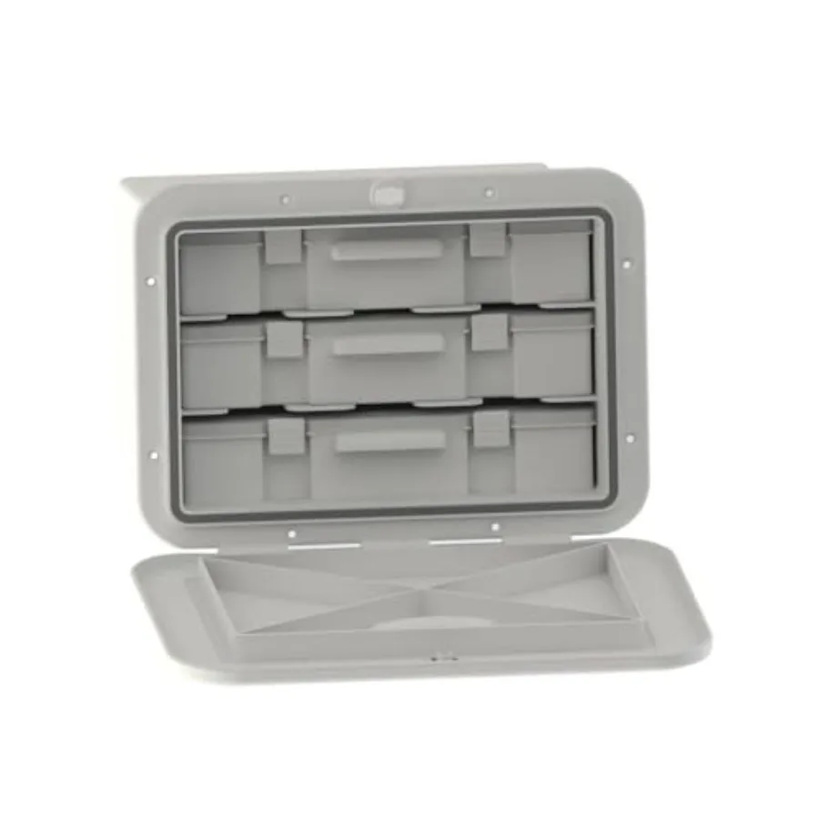 

Ящик для хранения рыболовных снастей Hatch Tackle Tray с 3 большими коробками для снастей, для организации рыболовного инвентаря, прочная пластиковая конструкция, черный цвет