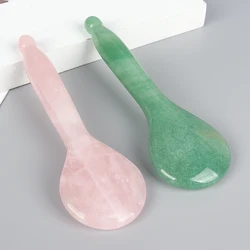 Natural Jade Spoon Gua Sha Tool Mineral Rose Quartz Beauty Products GuaSha Massage stick Skin Care Acupoint Pointing Pen