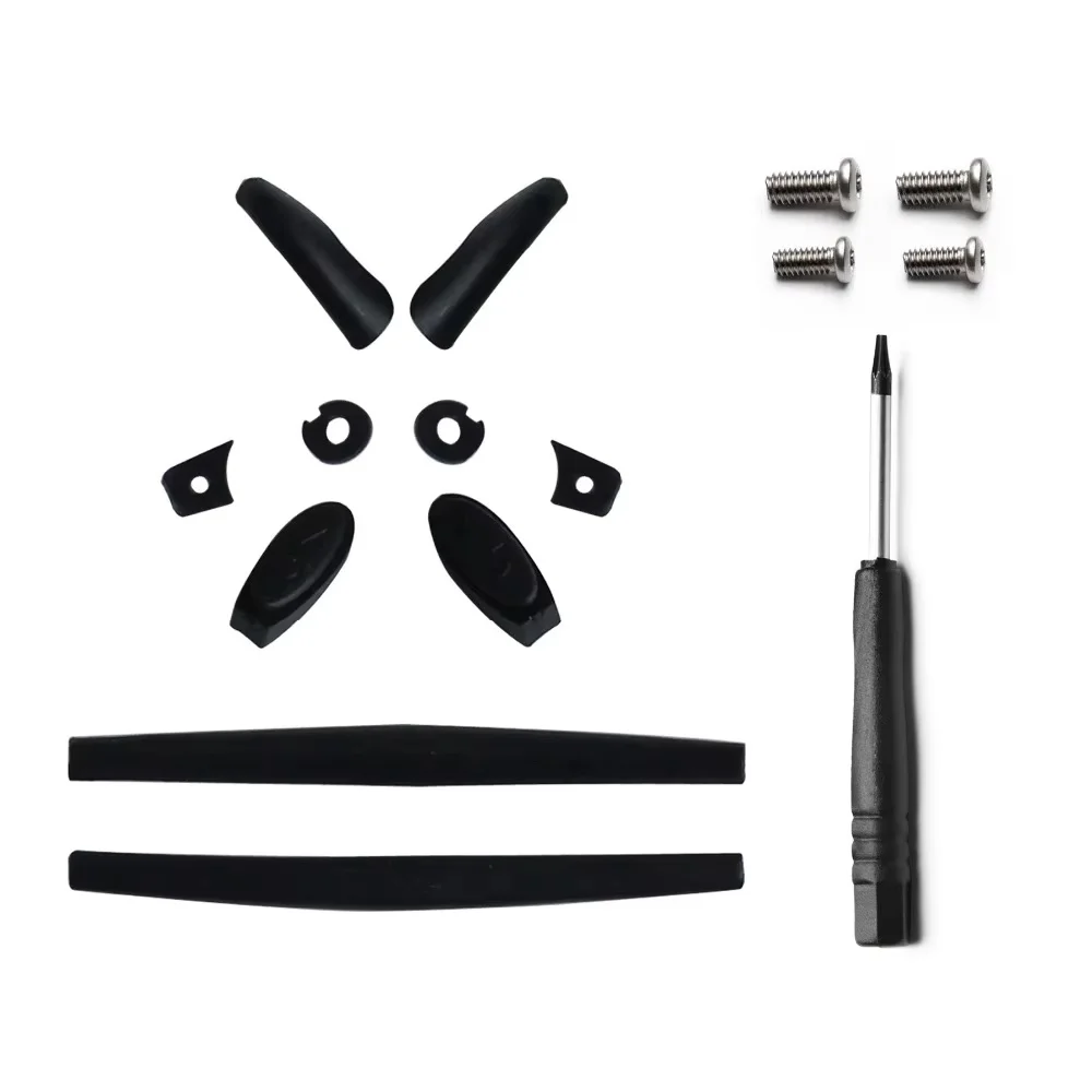 Qyvolux Rubber Kit Replacement Earsocks & Nose Pads & Screwdriver-T6 & Screw-T6-4PCS for-Oakley Juliet Sunglasses Frame