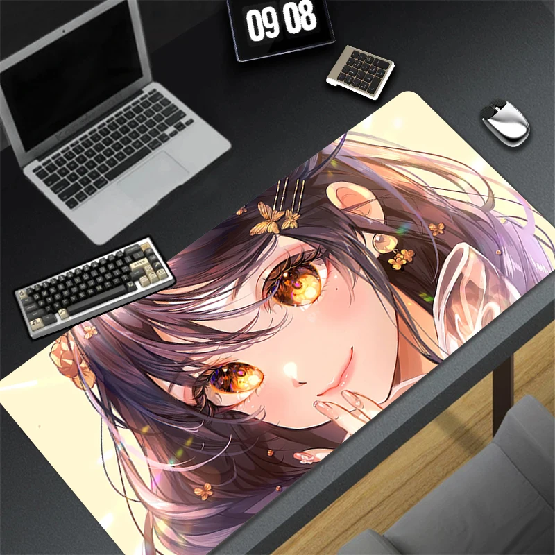 

Gaming Mouse Pad Anime Mousepad Crystal Eyes Gamer Desk Mat Keyboard Pad Carpet Computer Table Surface For Accessories Mausepad