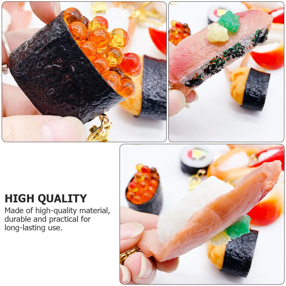 

2pcs Sushi Keychain Pendant Adorable Food Bag Charm Key Ring Ornament For Car Key Backpack Decoration Gift