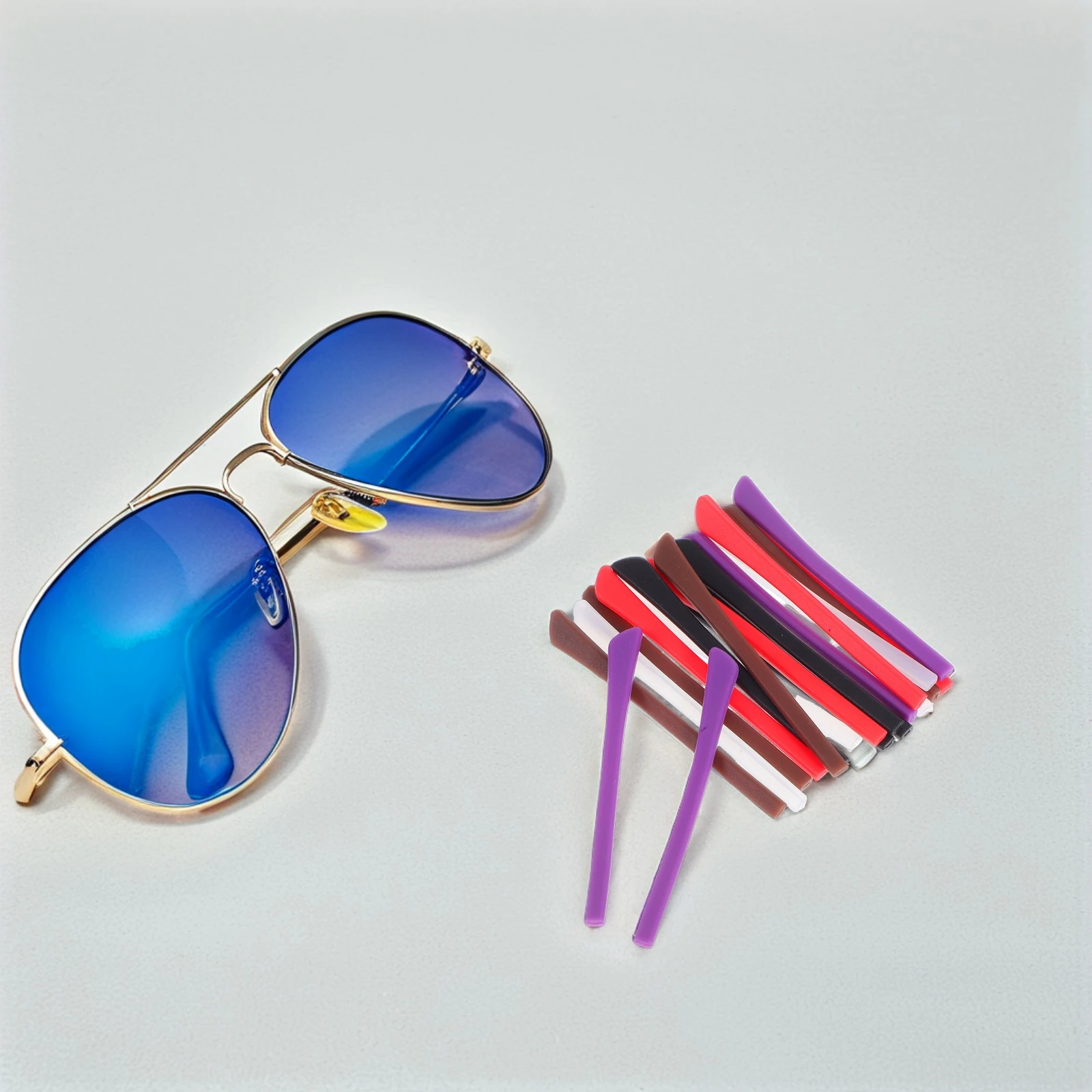 

10Pairs Silicone Eyeglass Temple Grips Anti Slip Comfortable Fit Universal Size Easy Replacement Eyeglass Accessories for Daily