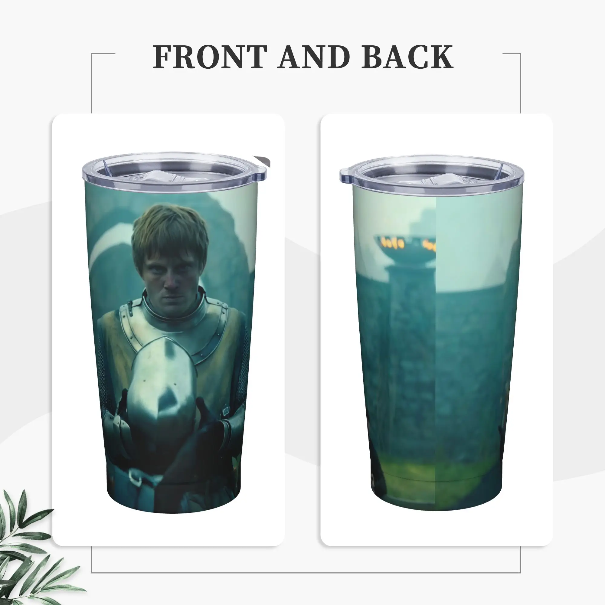 Ser Duncan the Tall Insulated Tumbler with Straws Lid Knight Seven Kingdoms Stainless Steel Mugs Double Wall Drinks Cups, 20oz