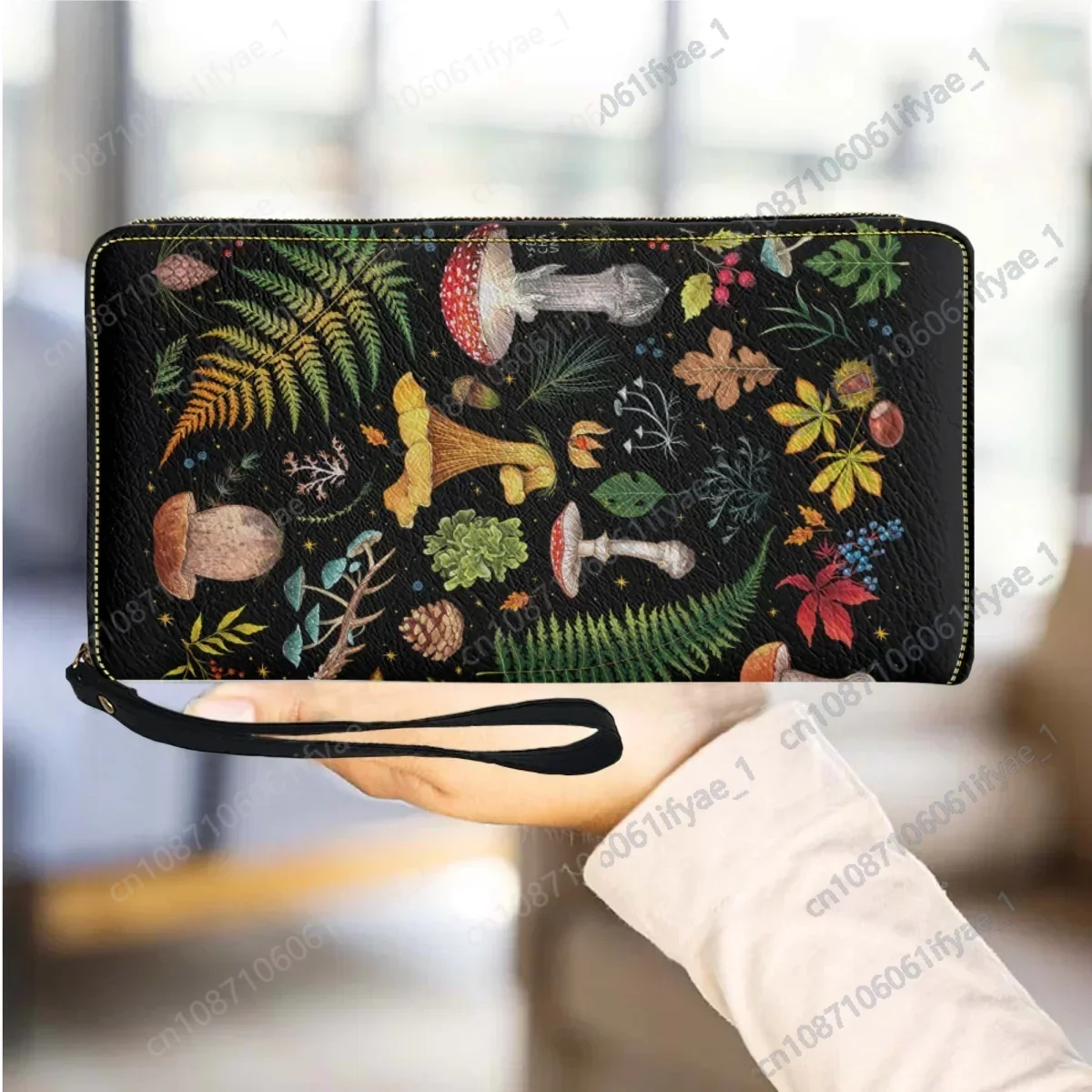 

Mushroom Wallet Women Luxury Brand Casual Slim Female Purses with Zipper Wrist strap Purse for Teen Girls Money Bag Card Holder