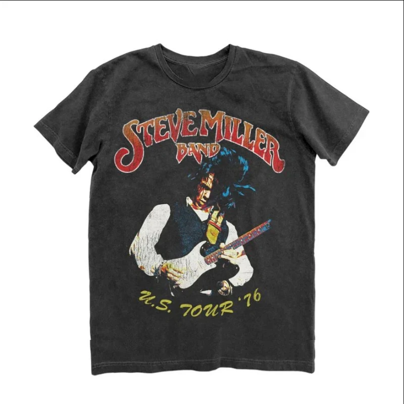 STEVE MILLER BAND Tour music Unisex T-Shirt Men Fashion Street Hip-hop Rock Short-sleeved Women Round-neck Top