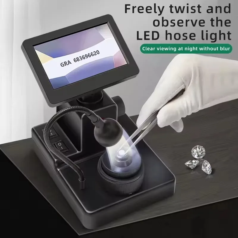 4.3 Inch HD Diamond Waist Measurement Instrument 1000X Magnifying Microscope Professional Jewelry Testing Equipment