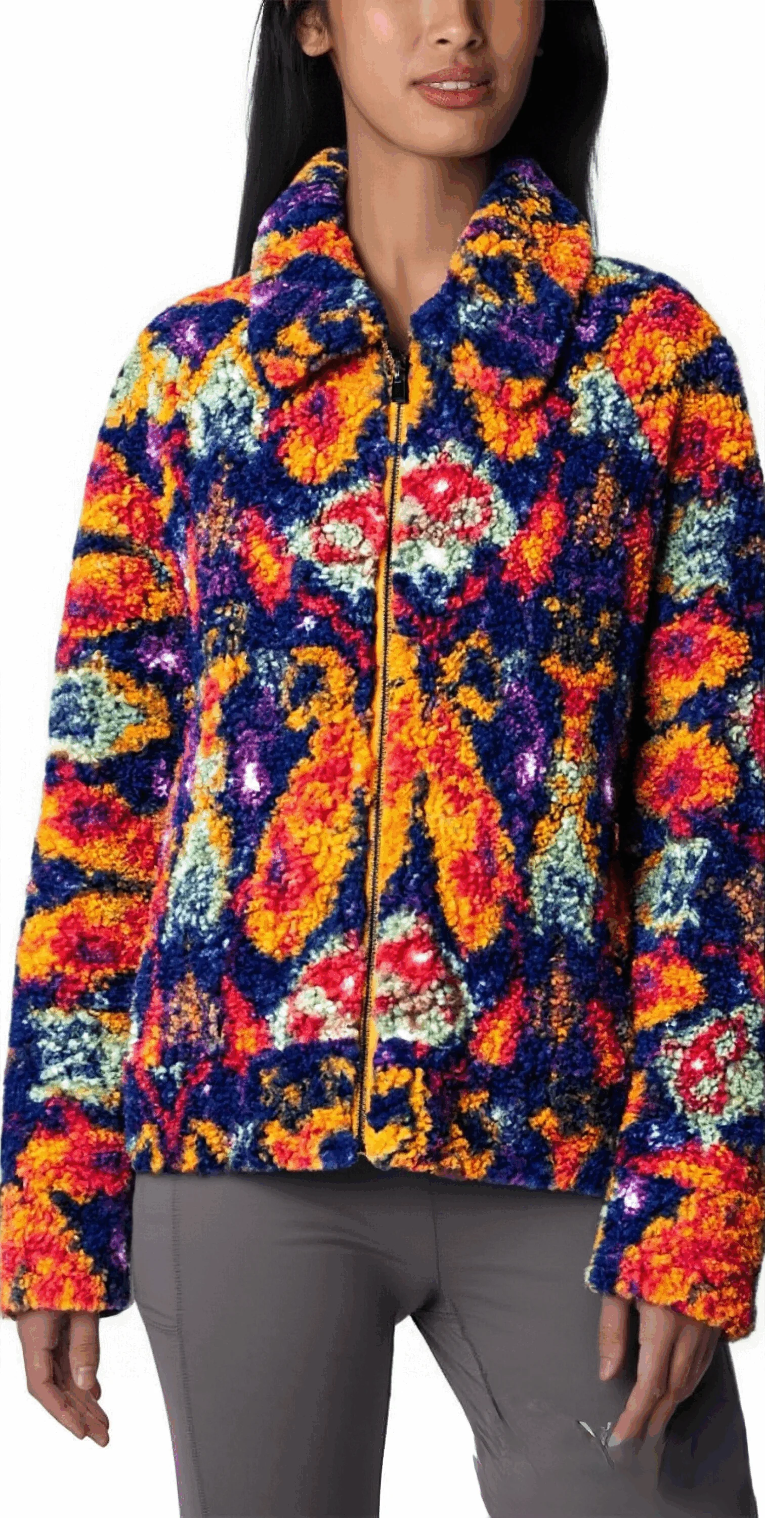 

Европейская, американская, испанская оригинальная легкая роскошная женская куртка из искусственной овечьей шерсти, свободная теплая короткая куртка с принтом