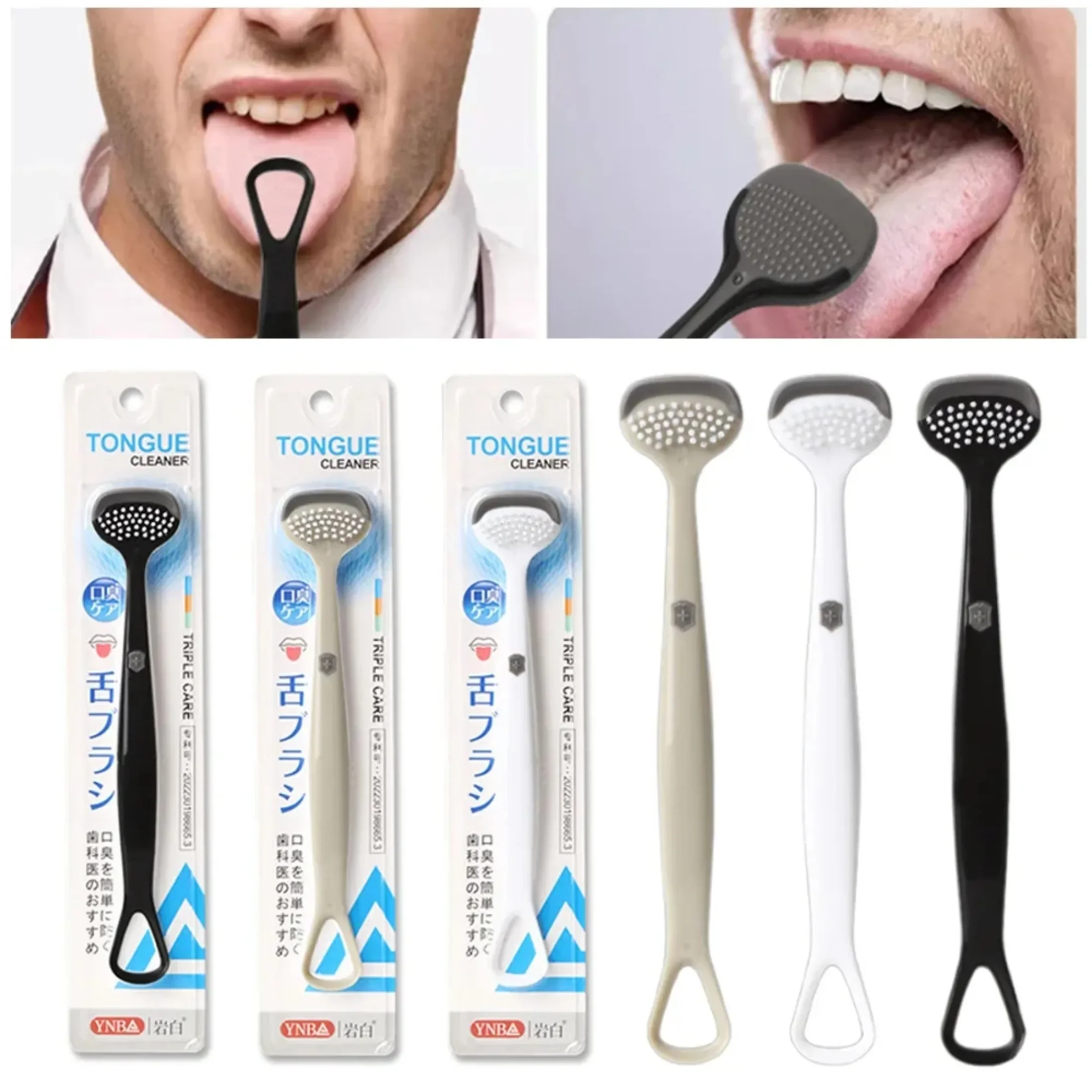 Raspador De Lenguas for Men Double-sided Design Tongue Cleaning Brush Fresh Breath Oral Hygiene Care Supplies Tongue Scraper