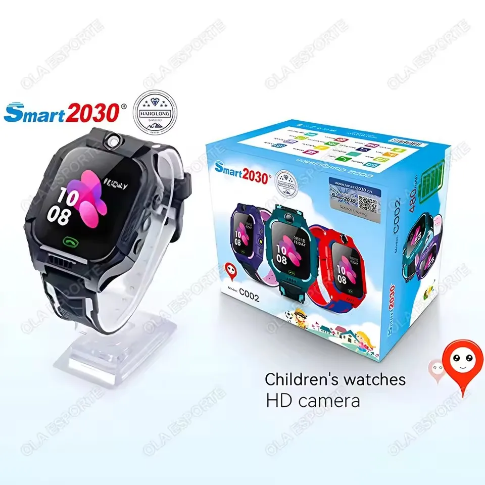 Kinderen Smart Watch SIM-kaart GPS HD Camera Video-oproep SOS Locatiemonitor Smartwatch voor kind Jongen Meisje Smart Watch Student Geschenken