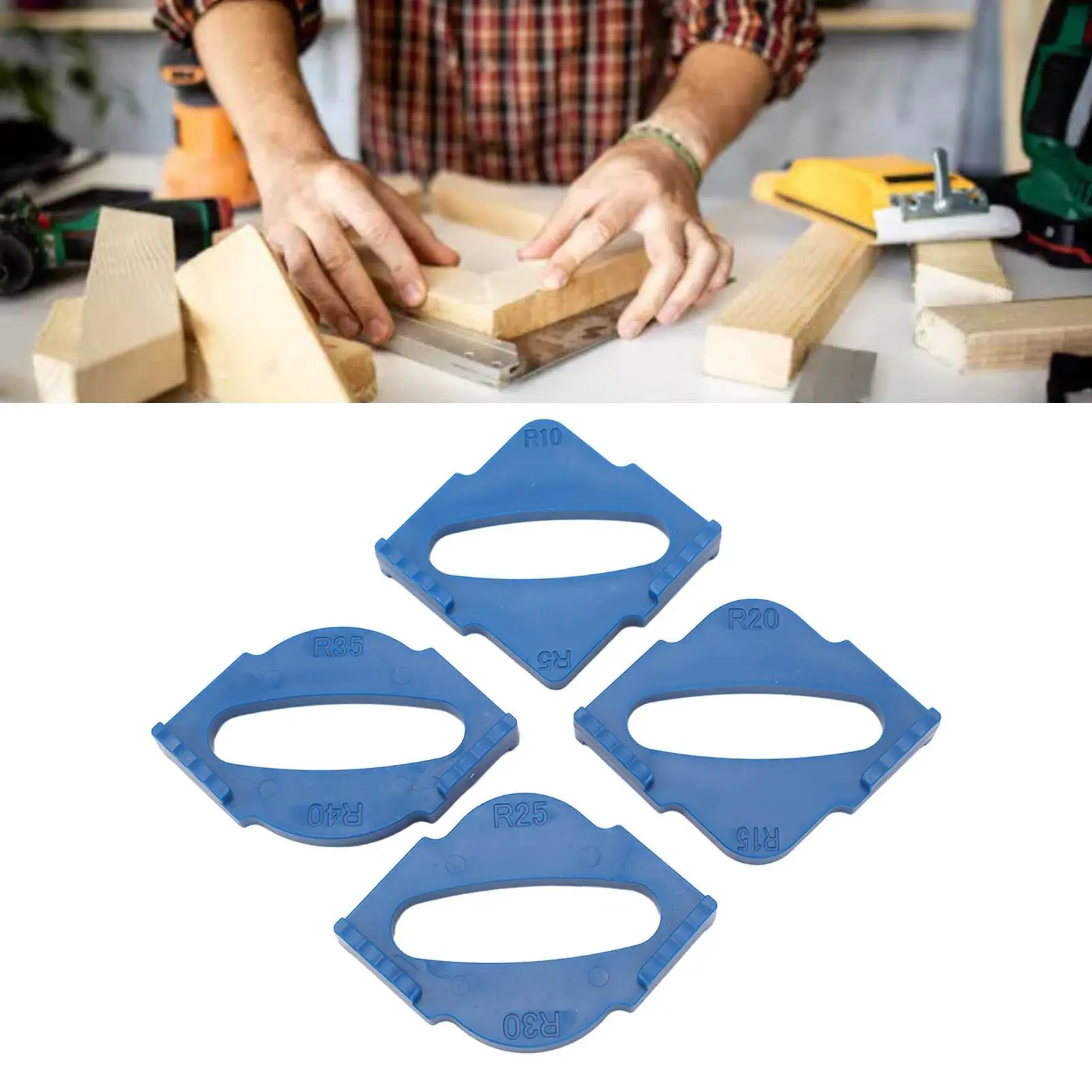 Шаблон приспособления для фрезерного станка с закругленным углом R5 R10 R15 R20 R25 R30 R35 R40 для точных деревообрабатывающих проектов