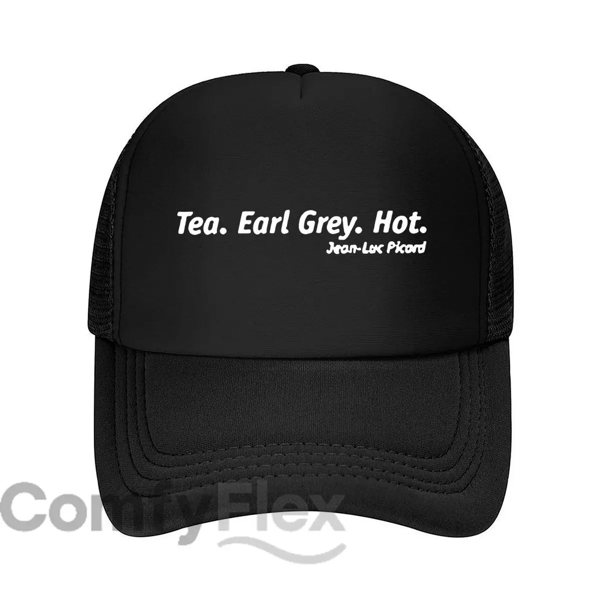Tee. Earl Grey. Heiß. Jean-Luc Picard Text Mesh Baseball Cap Casual Hut Outdoor für Damen Unisex weiblich