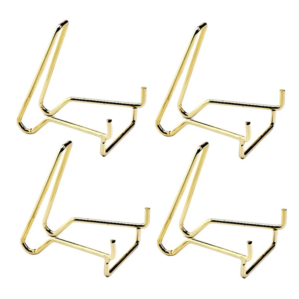 4 Pcs Ore Display Bracket Crystal Sample Stands Shelf Model Racks Showing Mineral Holders Decor Iron