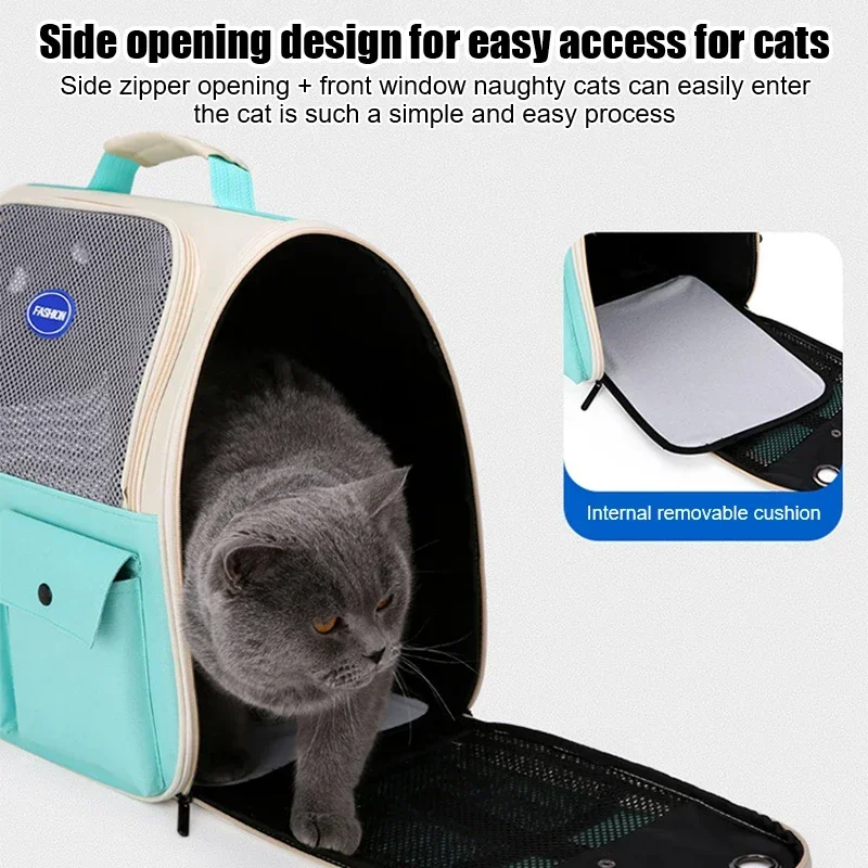 Imagem -06 - Bolsa Portátil Expansível para Animais de Estimação Mochila Grande Gato Bolsa Dobrável ao ar Livre Design Ventilado Cães Pequenos