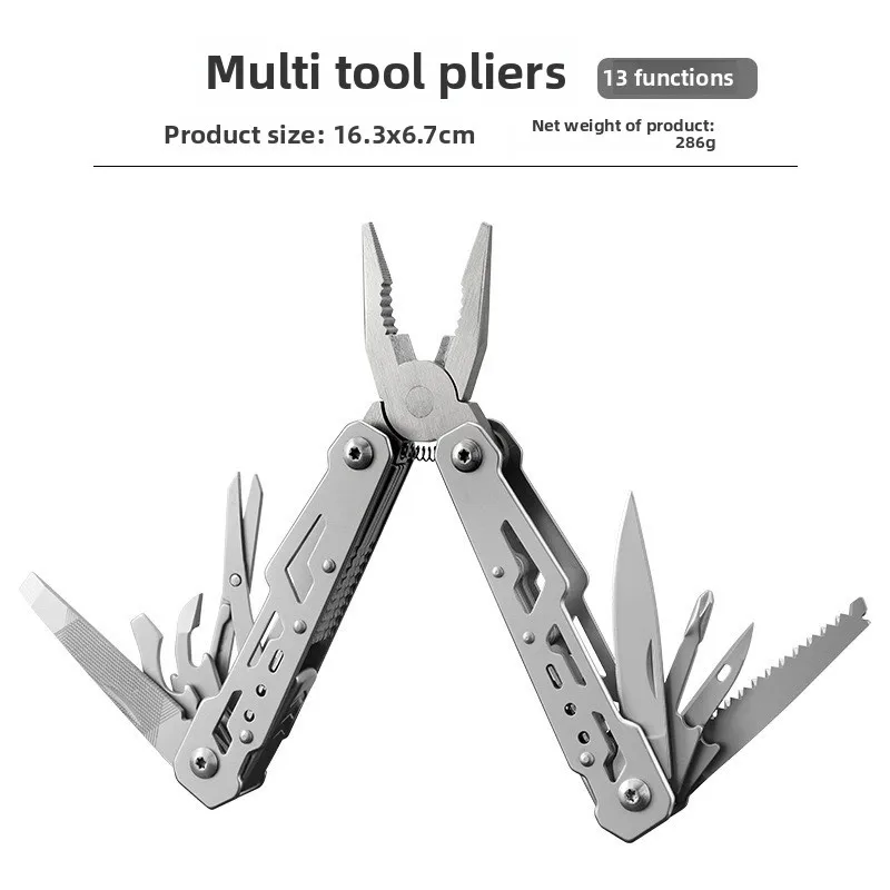 أداة تكتيكية متعددة مع كماشة قابلة للطي وسكين - EDC مدمجة، من الفولاذ المقاوم للصدأ، مفك براغي، فتاحة زجاجات للتخييم والبقاء على قيد الحياة #4