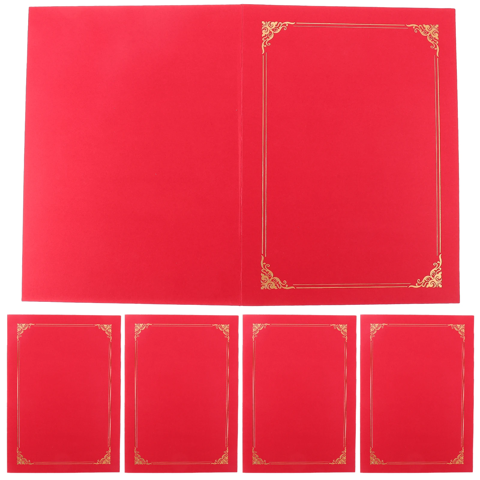 

10pcs Red Blank Certificate Holders Diploma Covers Award Folder Document Storage Classic Design Paper Perfect Size