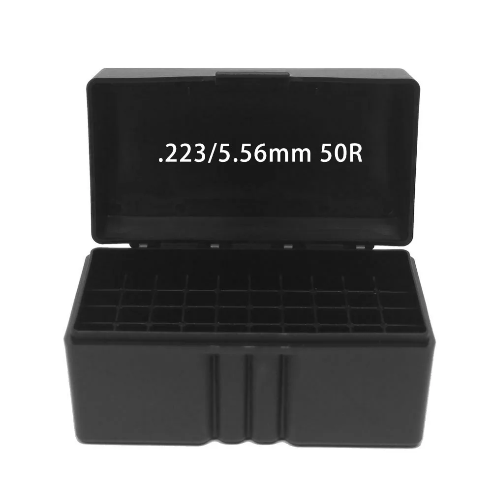 50/100 Rondes Tactische Kogel Box 9mm/.223/.38Super Pistool Geweer Munitie Carry Opbergdoos Flip-Top Kogels case Jacht Accessoire