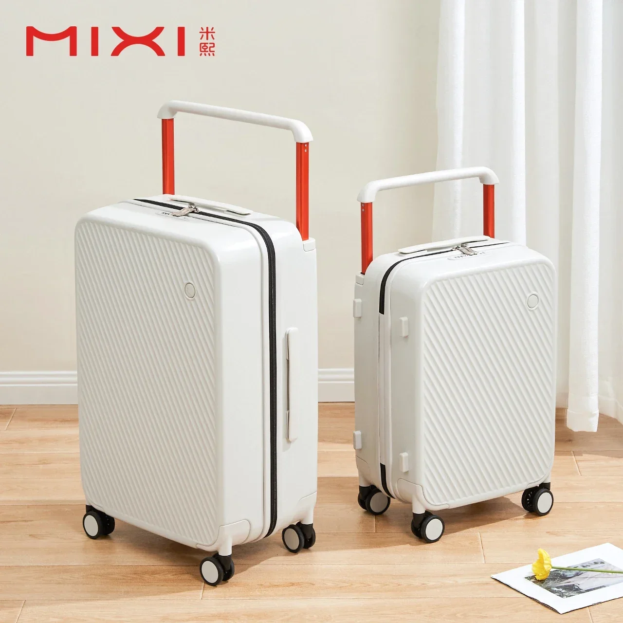 Mixi Wide Handle Travel Luggage Suitcase Rolling Spinner Wheels Hardside PC TSA Lock 20 24 Inch Unisex M9276