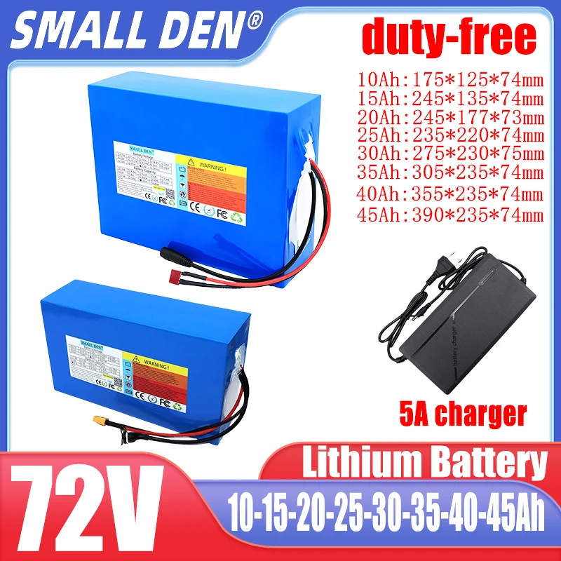 New 72V 45Ah 40Ah 35Ah 30Ah 25Ah 20Ah 15Ah 10Ah 21700 lithium battery pack 20S2P-9P 0-3500W high-power 84V battery with BMS